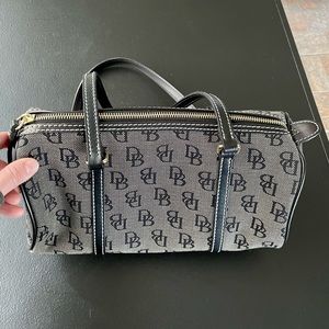 Authentic Dooney & Bourke Barrel Bag Black Cream Small Excellent